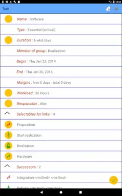 Project planning android App screenshot 2